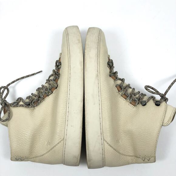 Frye Lena Hiker Sneakers Boots Leather High Top Lace Up Ivory Womens 9.5 - Picture 10 of 10